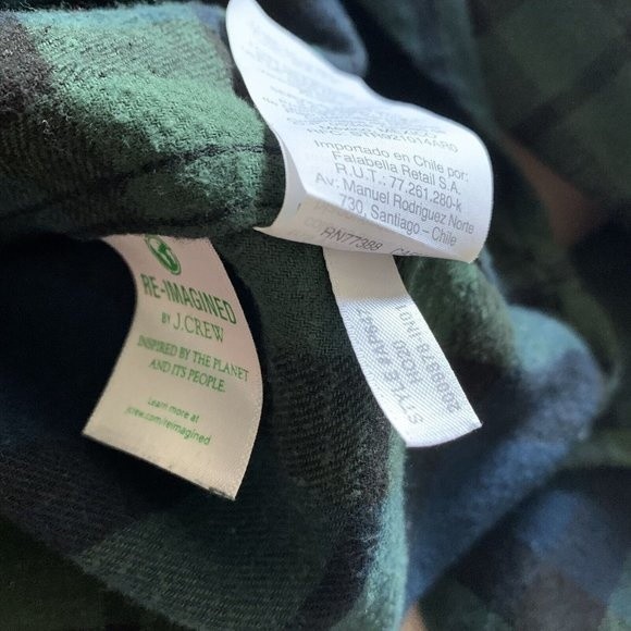 J Crew Mid Weight Cotton Flannel Shirt Blackwatch Plaid Classic Men's Size XL - Picture 8 of 9